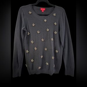Elle Embellished Black Sweater